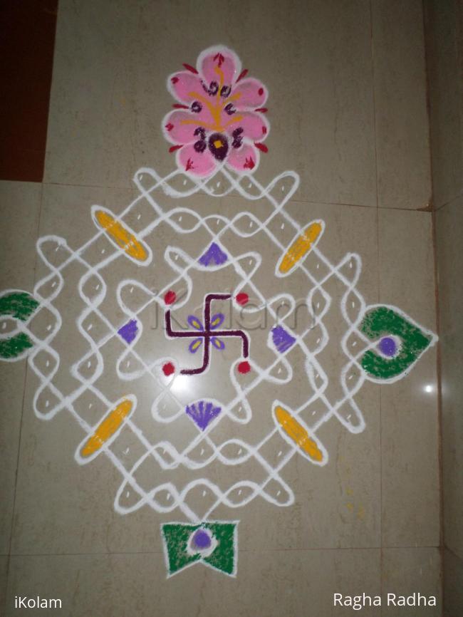 Rangoli: chikku kolam in colour