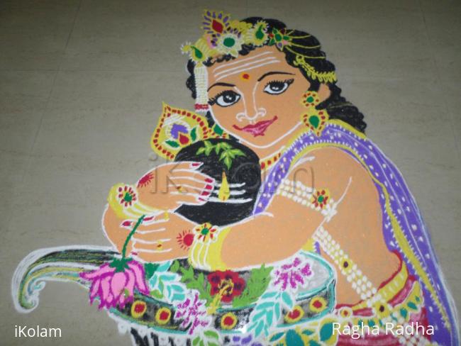 Rangoli: Thai Poosam Lord Murugar rangoli