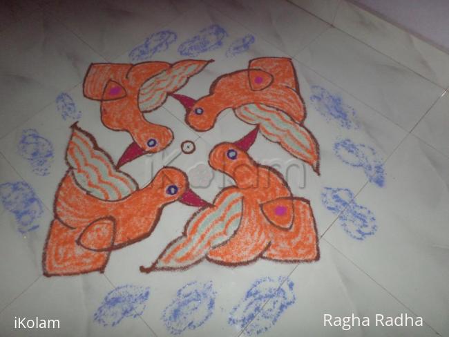 Rangoli: Flying Fire(ORANGE) Birds. Rangoli: Flying Fire(ORANGE) Birds.