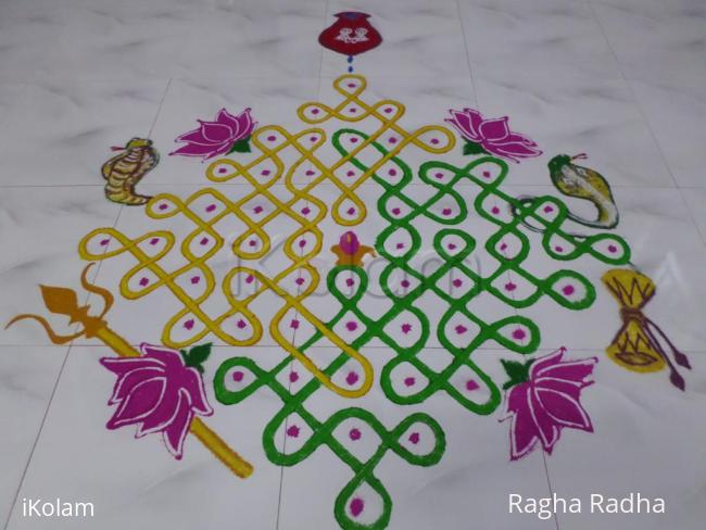 Rangoli: ARDHA NAREESHWARA  KOLAM-IN CHIKKU-MAHASHIVRATHRI SPL.