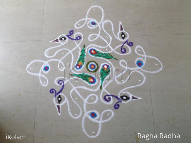Rangoli: CHIKKU & WHITE PEACOCKS Rangoli: CHIKKU & WHITE PEACOCKS