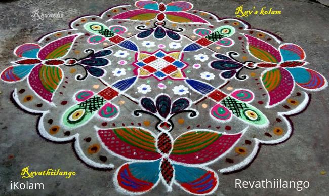 Rangoli: Rev's butterfly kolam.