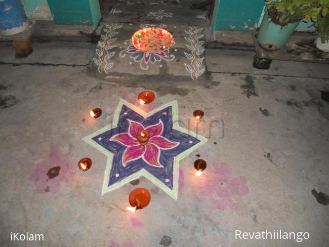 Rangoli: Twinkle twinkle little star. Kolam With Deepam.