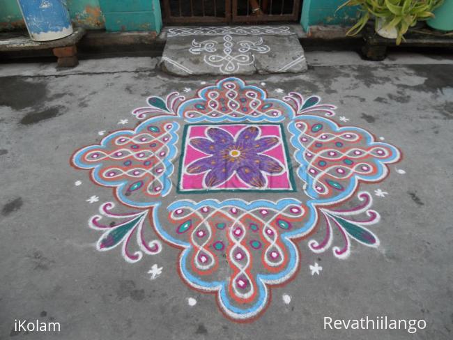 Rangoli: Chikku kolam & flower differently.