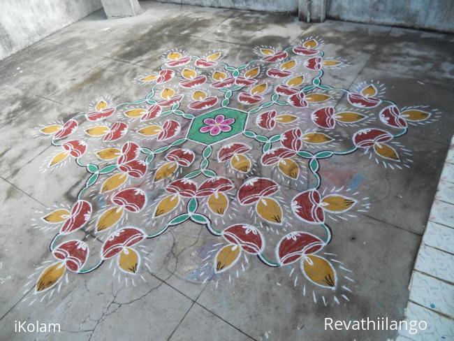 Rangoli: Deepam kolam in star view. Rangoli: Deepam kolam in star view.