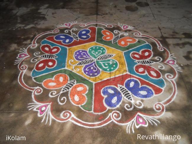Rangoli: Butterfly rangoli, New. Rangoli: Butterfly rangoli, New.