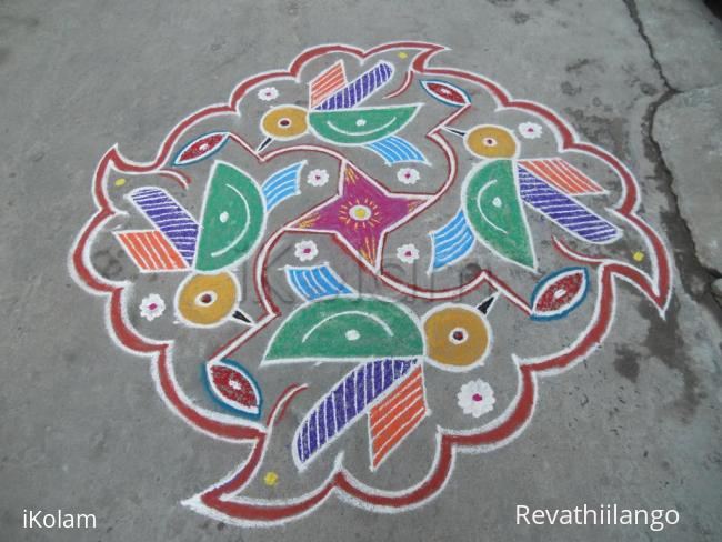 Rangoli: Honey bees in colour, Different kolam.