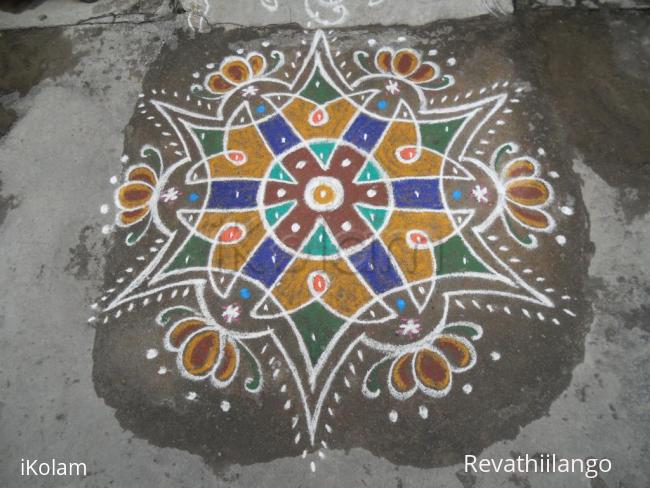 Rangoli: Rev's new star chikku creation on the spot. Rangoli: Rev's new star chikku creation on the spot.