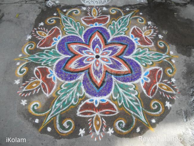 Rangoli: Rev's independence day rangoli creation.