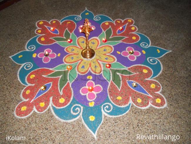 Rangoli: Rev's Karthigai deepam kolam.