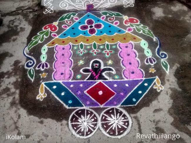 Rangoli: Rev's margazhi thear kolam, Creation 9. Rangoli: Rev's margazhi thear kolam, Creation 9.