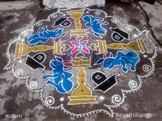 Rangoli: Rev's margazhi dew drop contest kolam' on mattu pongl day.