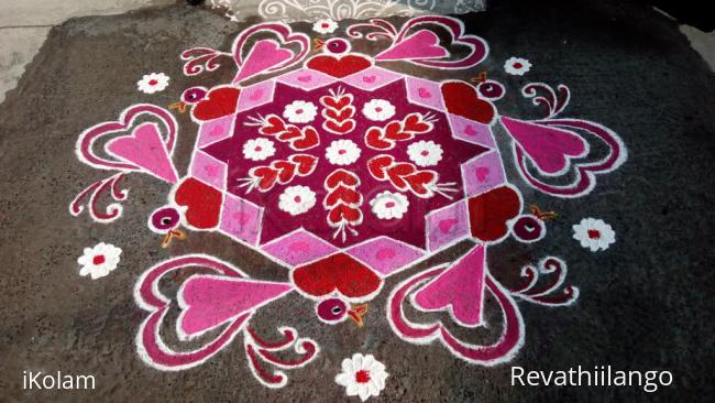 Rangoli: Rev's valentine rangoli. Happy valentine's day.