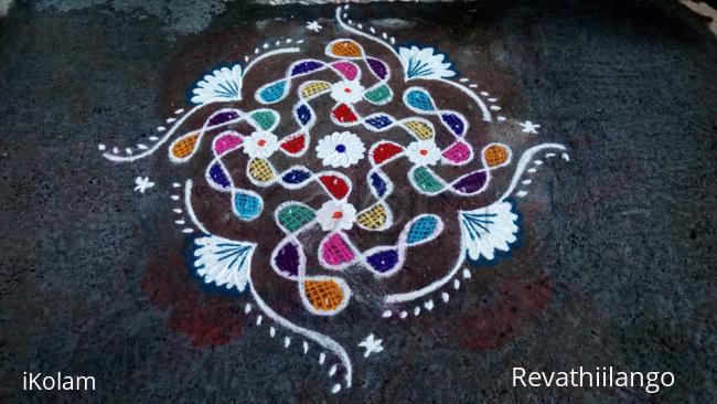 Rangoli: Rev's chikku kolam 16. Rangoli: Rev's chikku kolam 16.