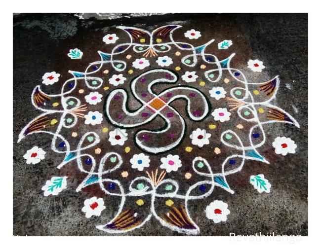 Rangoli: Rev's swastik chikku kolam 49. Rangoli: Rev's swastik chikku kolam 49.
