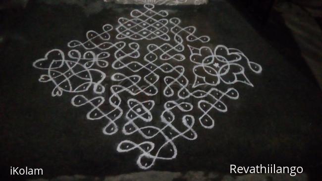Rangoli: Revs chikku kolam 46, for Radha.
