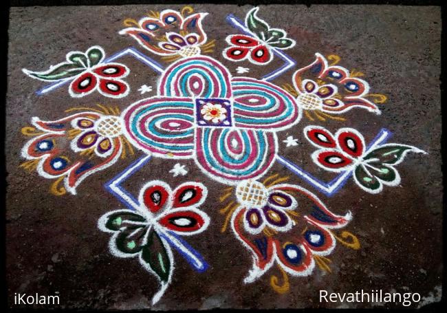 Rangoli: Rev's new try swastik kolam for friday.