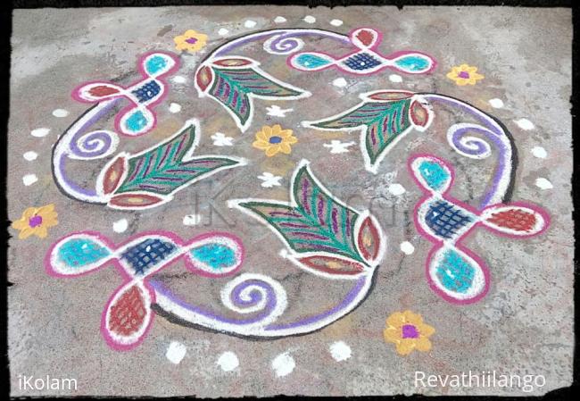 Rangoli: Rev's daily kolam with chikku 77. Rangoli: Rev's daily kolam with chikku 77.