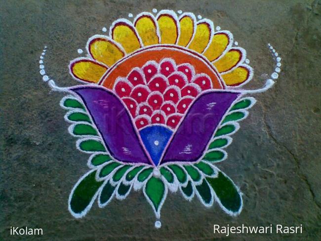 Rangoli: Simple Fancy Flower Rangoli