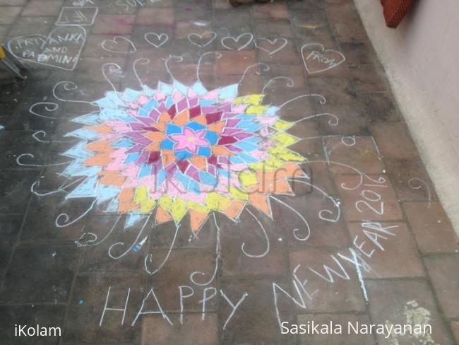 Rangoli: baby priya's newyear kolam 