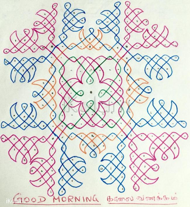 Rangoli: Colour chikku on paper