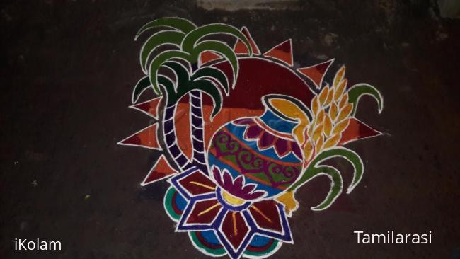 Rangoli: Pongal kolam.