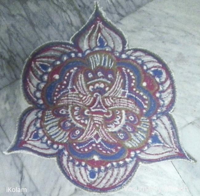 Rangoli: Beginner's freehand rangoli with colours Rangoli: Beginner's freehand rangoli with colours