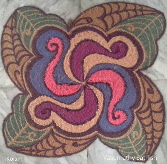 Rangoli: Beginner's freehand rangoli with colours Rangoli: Beginner's freehand rangoli with colours