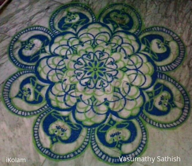 Rangoli: freehand rangoli with colours from margazhi collections Rangoli: freehand rangoli with colours from margazhi collections