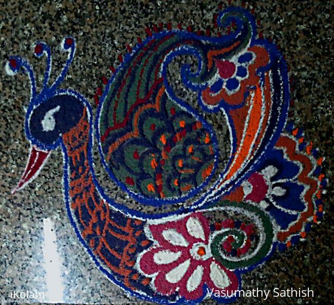 Rangoli: A Freehand Peacock Rangoli