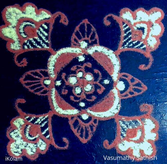 Rangoli: Beginner's rangoli with 5-5 straight dots Rangoli: Beginner's rangoli with 5-5 straight dots