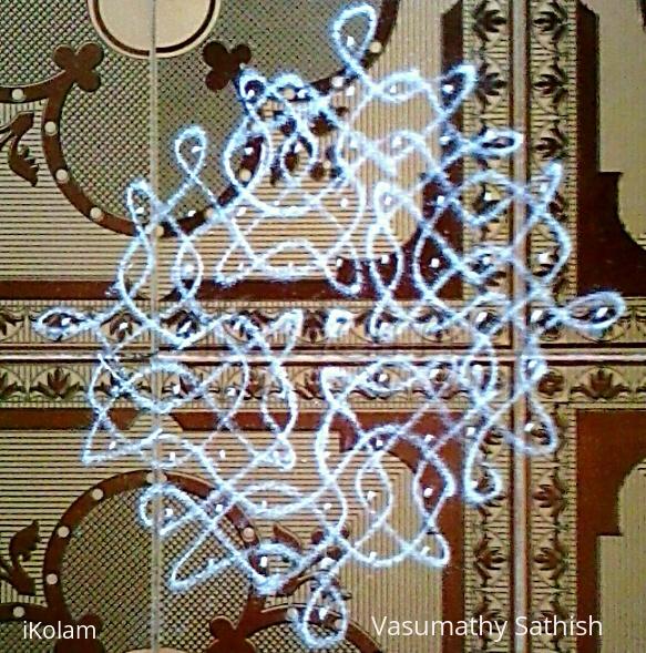 Rangoli: My mother's chikku kolam  11×1;9×2;7×1;5×1;1×1.