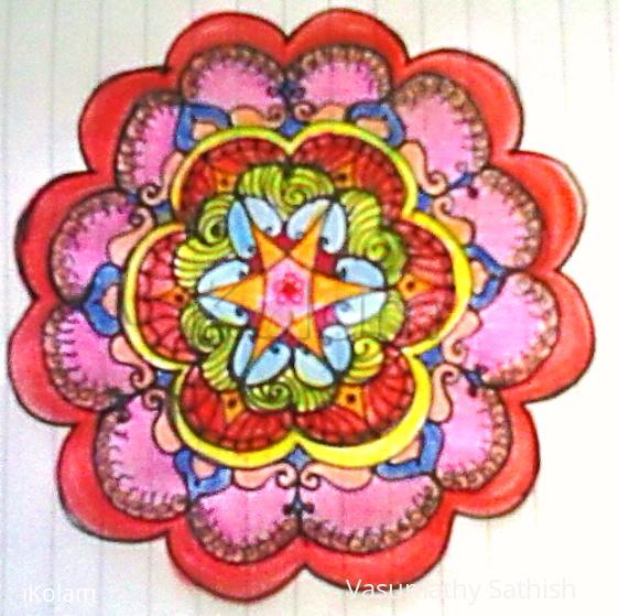 Rangoli: Freehand paper rangoli with colours Rangoli: Freehand paper rangoli with colours