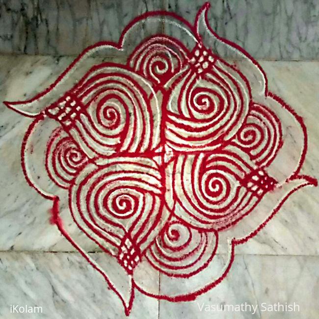 Rangoli: Simple Freehand Kolam for Rakshabandan and Upakarma