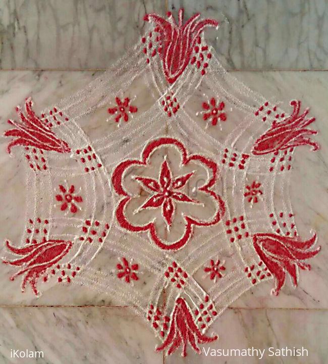 Rangoli: Freehand simple padi kolam Rangoli: Freehand simple padi kolam