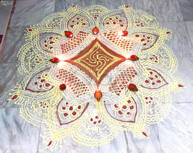 Rangoli: Padi kolam for Purattasi Shravanam and Ekadasi 