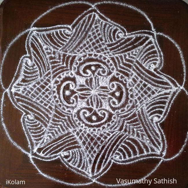 Rangoli: Beginner's freehand rangoli with rice flour