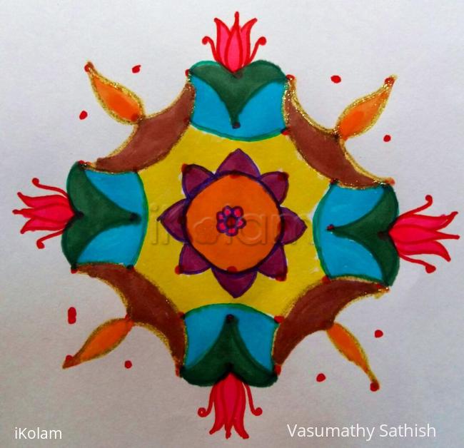 Rangoli: Beginner's Dotted Rangoli with 7-7 Straight dots Rangoli: Beginner's Dotted Rangoli with 7-7 Straight dots