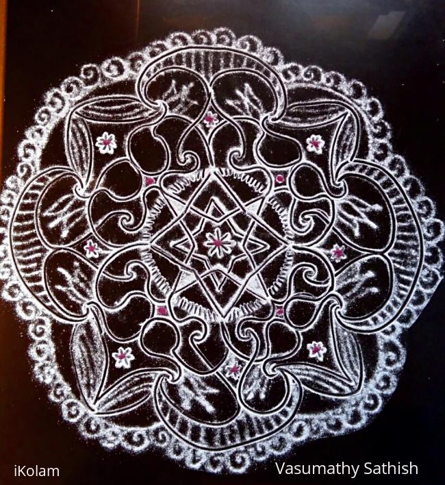 Rangoli: Freehand rangoli with kolamavu 