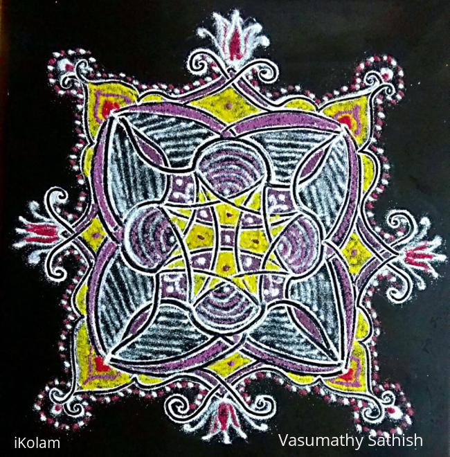 Rangoli: A Freehand padi kolam 