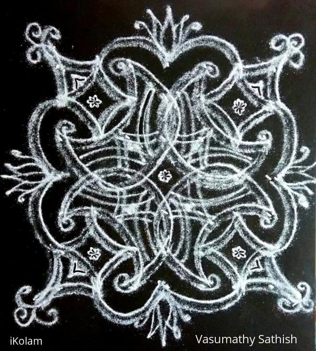 Rangoli: Beginner's Dotted Iyengar Padi Kolam 04(7-7 straight dots ). Rangoli: Beginner's Dotted Iyengar Padi Kolam 04(7-7 straight dots ).