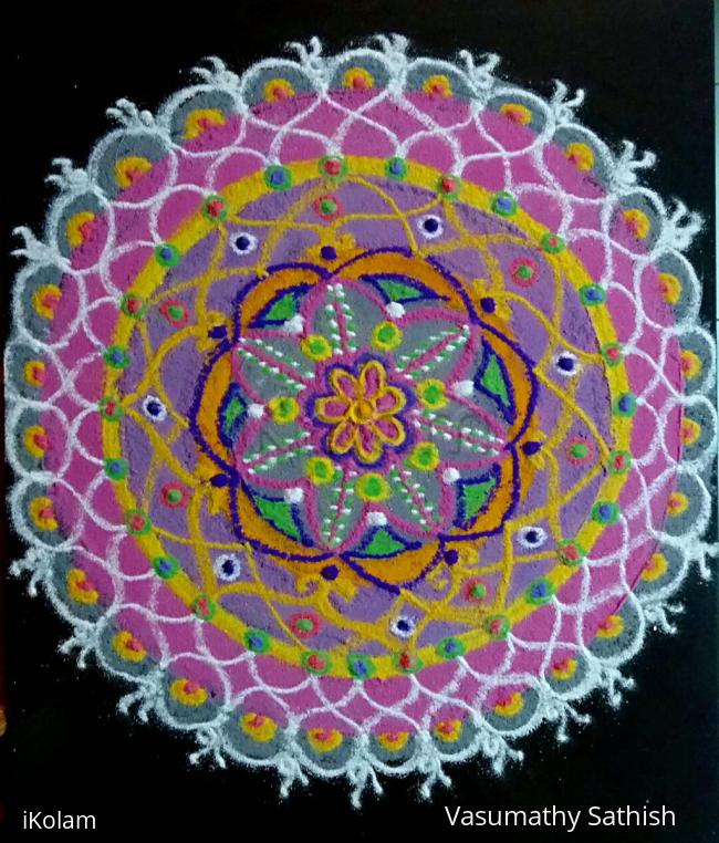 Rangoli: A Freehand Pooja kolam with recycled colours Rangoli: A Freehand Pooja kolam with recycled colours