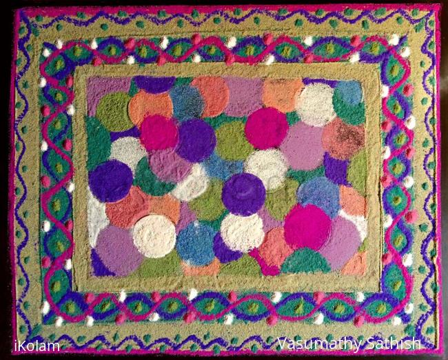 Rangoli: HAPPY HOLI TO ALL - FREEHAND MAT RANGOLI