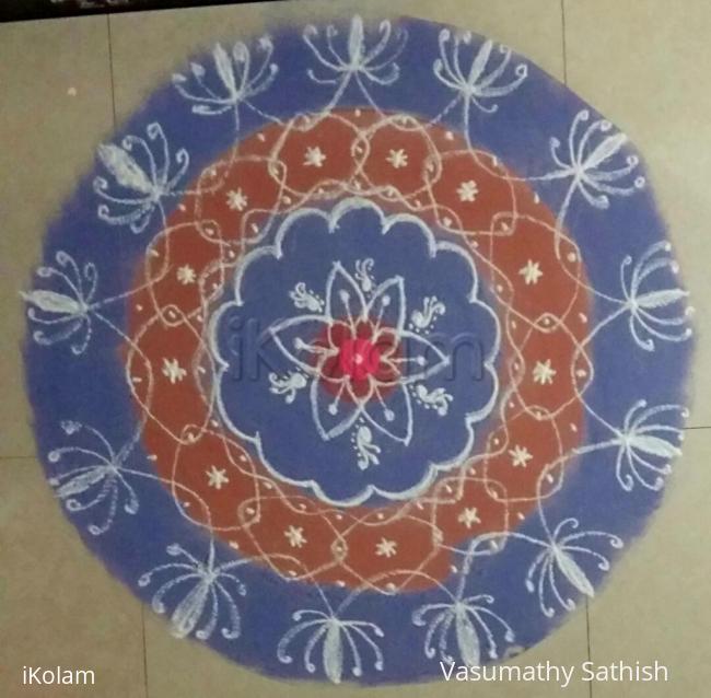 Rangoli: Sanskar Bharthi Rangoli / Freehand Rangoli with recycled colours 