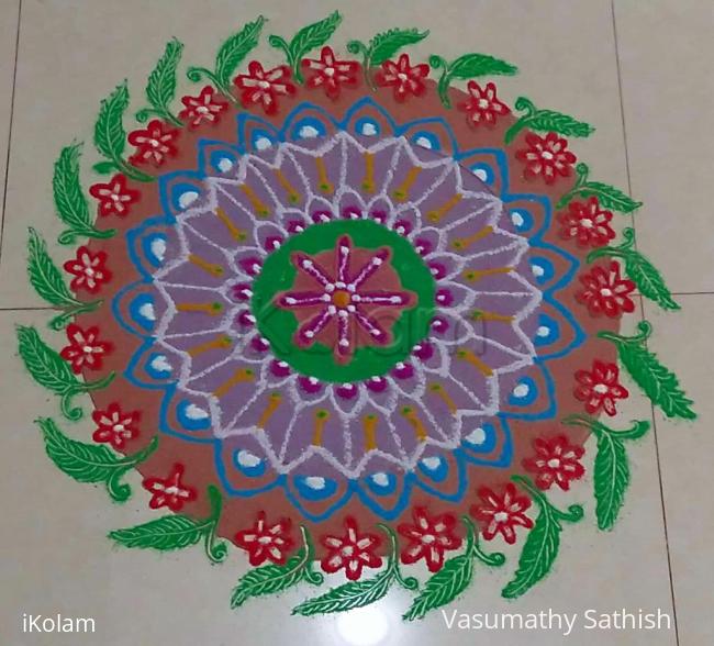 Freehand Rangoli / Rangoli with colours /Mandala design