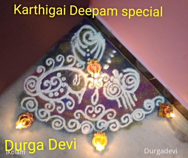 Rangoli: Corner Rangoli for Karthigai Deepam special