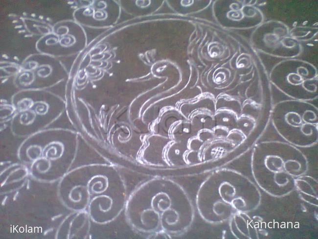 Rangoli: aadi velli 3 peacock rangoli Rangoli: aadi velli 3 peacock rangoli
