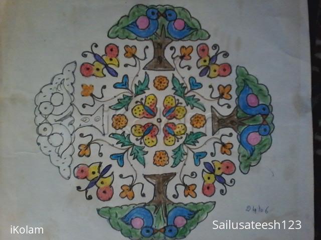 Rangoli: birds in a tree Rangoli: birds in a tree