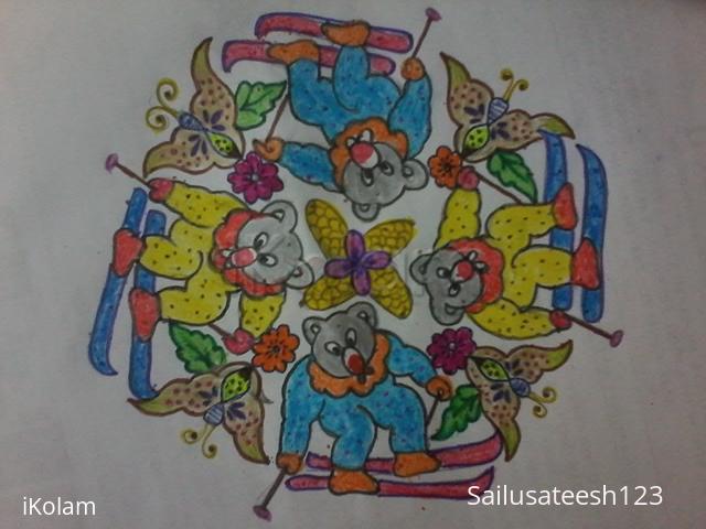 Rangoli: Ice scating bears Rangoli: Ice scating bears