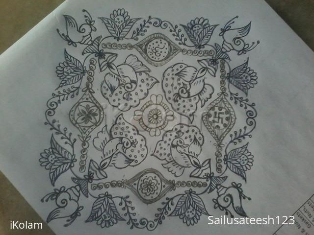 Rangoli: Rakhi special kolam... Rangoli: Rakhi special kolam...